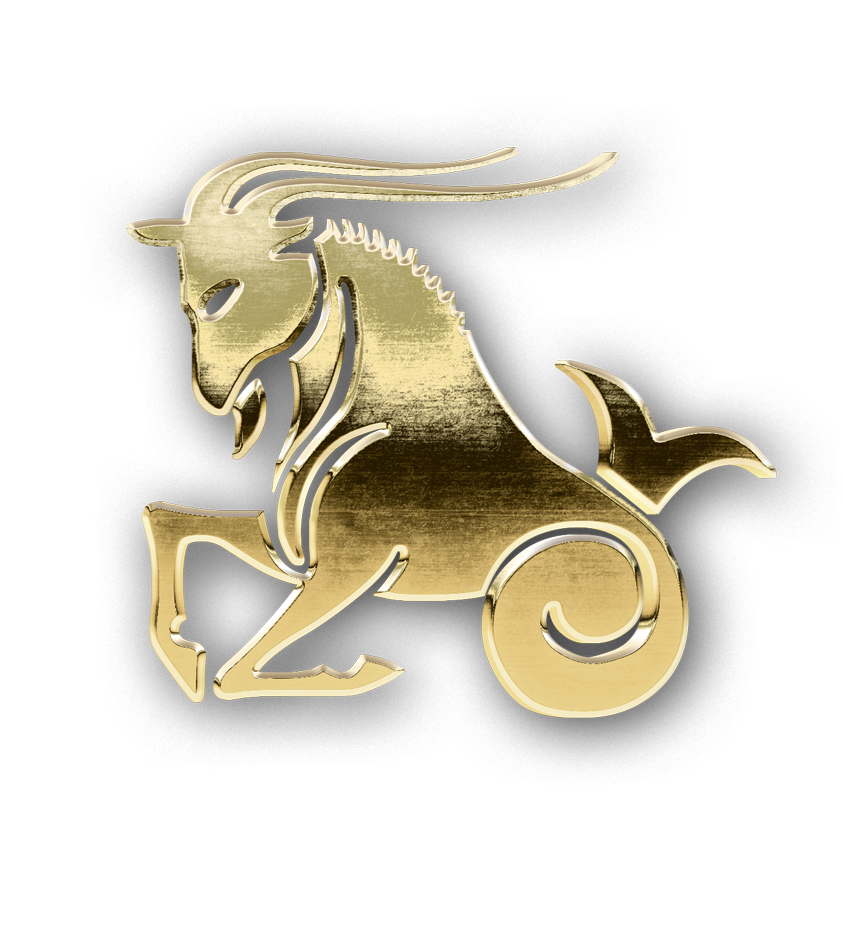 Capricorn golden zodiac symbol png, Capricorn gold symbol PNG, gold Capricorn PNG transparent images download